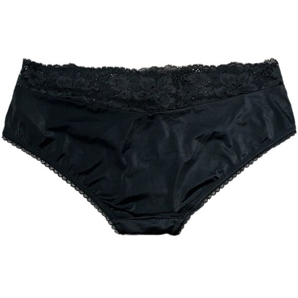 Victorias Secret Body Supersoft Satiny Lace waist Hiphugger panty black Xsmall - Picture 4 of 6